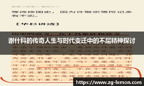 谢什科的传奇人生与时代变迁中的不屈精神探讨