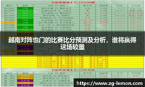 越南对阵也门的比赛比分预测及分析，谁将赢得这场较量